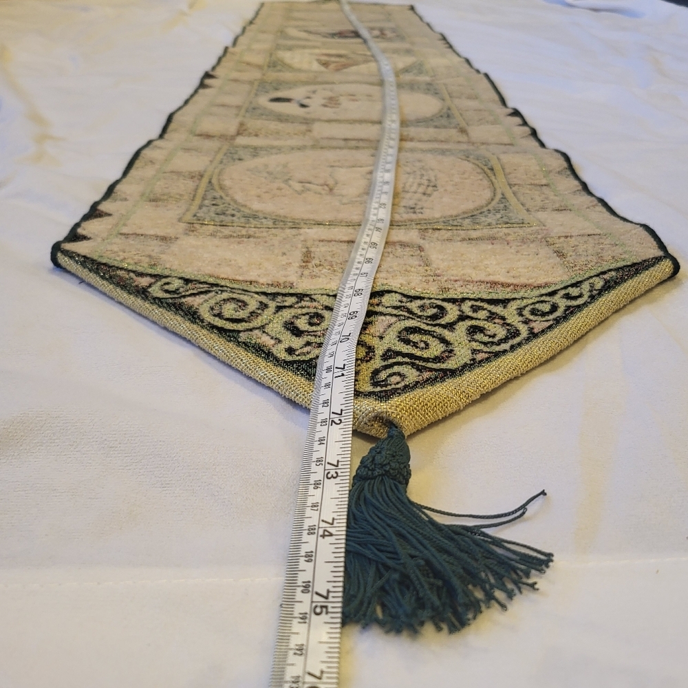 Tapestry Christmas Table Runner With gold Sparkles - Picture 5 of 13